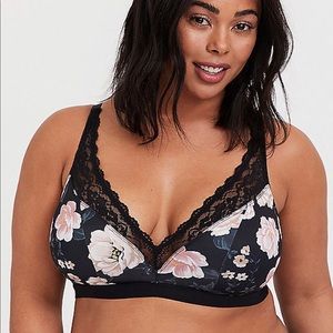 Black Floral Torrid Bralette size 3